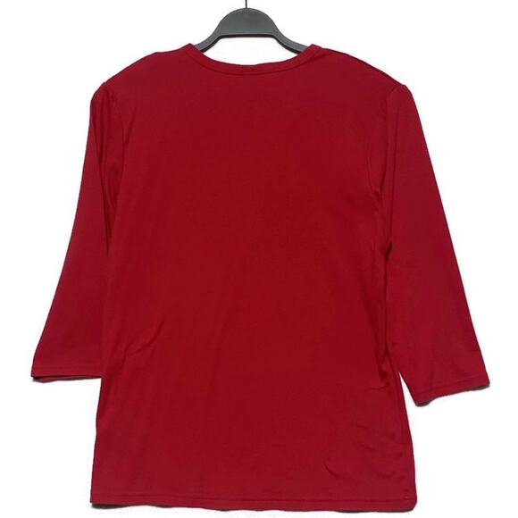 Trilogy by Morning Sun Top Size Extra Large Red With White Snowmen Accent - Picture 2 of 7